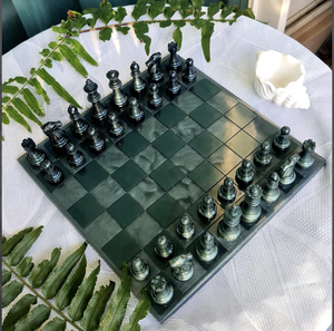 Custom Foldable Epoxy Resin & Solid Wood <b>Chess</b> & Checkers Board with Pieces for Resin Art - Product Image 2