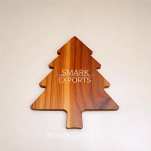 Tabla de cortar de madera hecha a mano con forma de árbol de Navidad | Respetuoso con el medio ambiente rústico | Comidas navideñas Regalo festivo - Product Image 4
