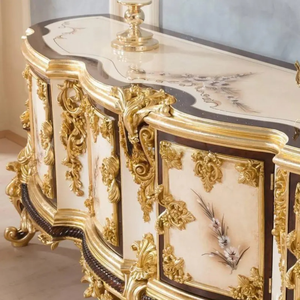 Meuble TV classique en bois de mahogany massif fait main, style européen antique de luxe, écologique, pour salon, Indonésie - Product Image 5