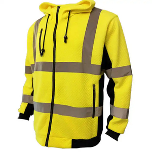 Safety Workwear High Visibility <b>Reflective</b> Safety Hoodie Sweatshirt for <b>Men</b> Warmer Security Workwear Uniform <b>Jacket</b> - Product Image 2
