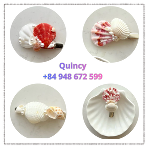 กิ๊บติดผมเปลือกหอยธรรมชาติ |   เครื่องประดับผมทำมือสุดหรูหราสำหรับงานแต่งงานริมทะเลในฤดูร้อนและวันหยุด - Product Image 6