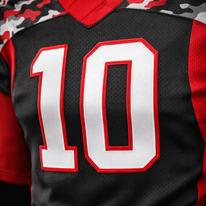 Ensemble d'uniformes de football américain respirants sur mesure, grandes tailles, avec sublimation et broderie OEM, maillots et shorts pour équipes, clubs et ligues - Product Image 6