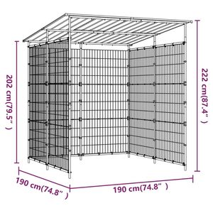 Caseta para Bicicletas de Acero Negra de 74.8"x74.8"x87.4" para Almacenamiento - Product Image 6