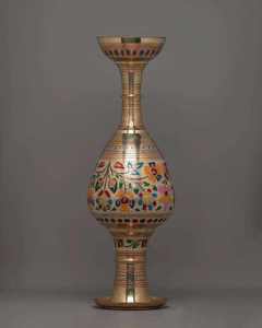 Vase Art Déco Traditionnel Fait Main avec Motif Floral Coloré pour Décoration de Table - Product Image 1