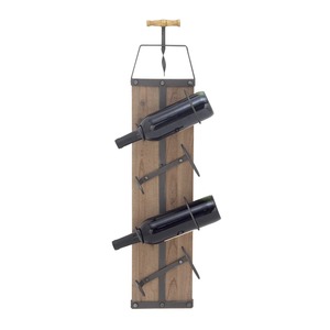 Porte-vin de table moderne en métal noir industriel pour 6 bouteilles, structure géométrique en fer, support de rangement hexagonal contemporain - Product Image 5