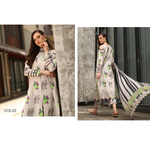 ชุดสูทผ้าลอนปักลาย Charizma ของ Ssumaira พร้อมผ้าคลุมไหล่ชีฟองปักลาย 3 ชิ้น คอลเลคชั่นวันอีด สำหรับฤดูร้อน - Product Image 3