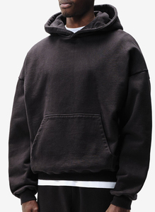 Sudadera con Capucha Negra Extra Grande para Hombre, de Felpa, Manga Larga, Color Sólido, Casual, Ecológica y Transpirable, de Última Tendencia - Product Image 3