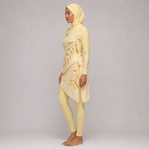 Ensemble Burkini Modeste 4 Pièces pour Femme – Couleur Unie, Décontracté, Couverture Complète, Manches Longues, Pantalon, Écologique, Respirant, Tenue de Plage - Product Image 3
