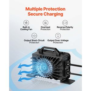 Caricabatterie Intelligente per Batterie al Litio 48V 18A, Connettore Impermeabile, Indicatore LED, Caricatore Smart AC DC LiFePO4 con Attivazione a 0V per 24V 72V - Product Image 5