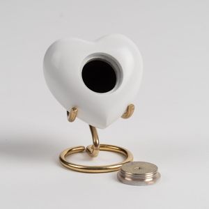 Heart shape metal urn Modern handmade urn Patio decor urn <b>jar</b> Metal urn for ashes - Product Image 4