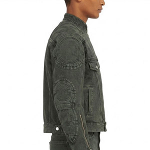 Vestes pour hommes de couleur unie et à motif uni, coupe-vent avec col à capuche - Product Image 3