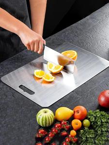 Planche à découper rectangulaire en acier inoxydable, antidérapante, facile à nettoyer, durable, non toxique, pour la cuisine - Product Image 5
