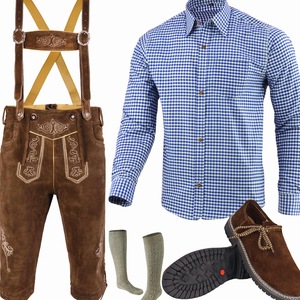 Traje de Cuero Bávaro para Hombre – Conjunto Completo de Lederhosen - Product Image 1
