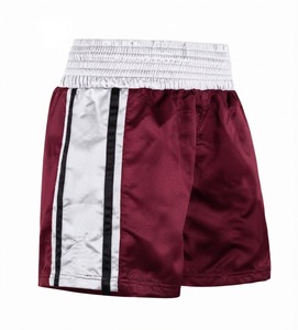 Shorts de boxe pour hommes, couleur unie, rayures, taille élastique, 100% polyester, respirant, vêtements de sport, prix de gros - Product Image 6