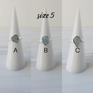 Natural Aquamarine <b>Ring</b> Sterling Silver March Birthstone Jewelry Elegant Gemstone <b>Ring</b> Gift For Her Adjustable <b>Ring</b> - Product Image 1