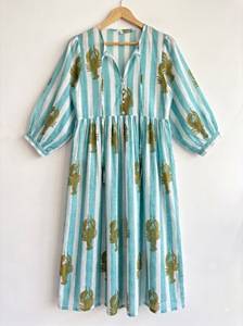 Vestido Camisero con Estampado Geométrico, Vestido Largo Tejido de Manga Larga, Cuello Camisero, Estilo Vintage Informal para Mujer - Product Image 4