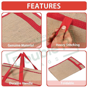 กระเป๋าเก็บของขนาดใหญ่พิเศษ Eco Jute พร้อมหูหิ้ว พับเก็บได้ ใช้จัดระเบียบเสื้อผ้า ผ้าห่ม ผ้านวม สำหรับจัดเก็บของใช้ในบ้าน - Product Image 5
