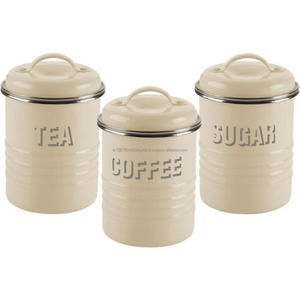 Boîtes métalliques avec bouchon en bois Sucre Thé Café Conteneurs de stockage Métal Noir Fini Multifonctionnel Boîte de rangement - Product Image 2