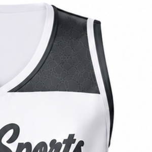 <b>White</b> Black Sublimated <b>Sleeveless</b> Cheerleading Jersey Team Athletic Sportswear Training Performance Competition <b>Top</b> Uniform - Product Image 4