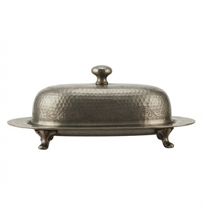 Beurrier au design martelé, texture bronze, design moderne, vaisselle de cuisine, compatible lave-vaisselle - Product Image 2