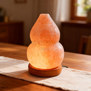 Lámpara de Sal del Himalaya Tallada de Estilo Moderno, Decoración de Mesa, Belleza Natural de Pakistán, Brillo Cálido - Product Image 3