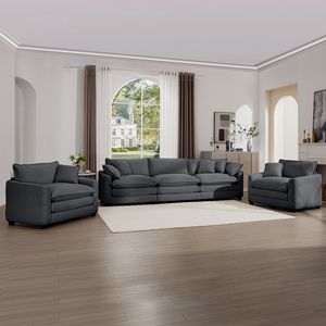 Set di Divani Lussuosi e Sofisticati con Cuscini Morbidi per Club Domestici e Home Theater - Product Image 2