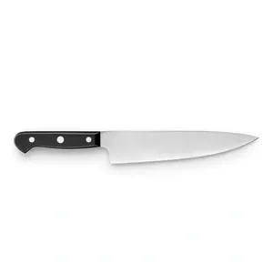 Classic 8 Inch Chef <b>Knife</b> Silver Blade Black Riveted Handle Kitchen Cutting Tool for Fruit Vegetable <b>Slicing</b> Dicing Home Cooking - Product Image 1