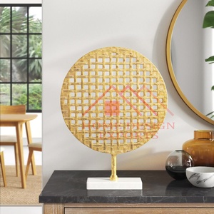 Sculpture de Table abstraite en Aluminium sur Base de marbre/tout nouveau Design Sculpture intérieure/décor de Table Sculpture de conception de maille ronde - Product Image 3