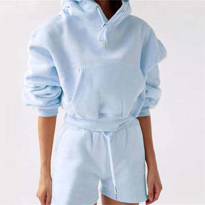 Survêtements personnalisés pour hommes et femmes, sweats à capuche épais 500 GSM 350 GSM en molleton polyester/coton brodé, et shorts amples - Product Image 3