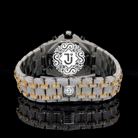 Montre de luxe en acier inoxydable avec diamants Moissanite glacés et mouvement mécanique, édition limitée pour hommes et soirées, à prix avantageux
