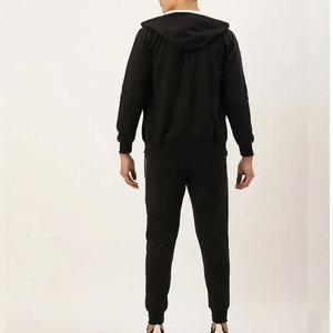 Conjunto Deportivo Econex Unisex con Sudadera con Capucha Negra y Pantalones Jogger, Estilo Urbano, Estampado, Felpa de Algodón, Ropa de Otoño Transpirable - Product Image 5