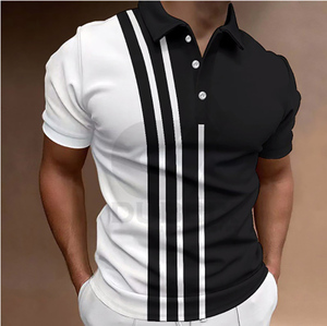 Nouvelle Vente Chaude : T-shirt Homme Col Roulé de Haute Qualité avec Logo Personnalisé, Séchage Rapide, Respirant, en Tissu Spandex/Coton - Product Image 1