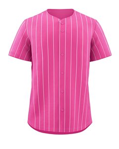 Breathable <b>Baseball</b> Jersey Top with Classic Sportswear Design Pink Striped <b>Baseball</b> Jersey Short Sleeve - Product Image 3
