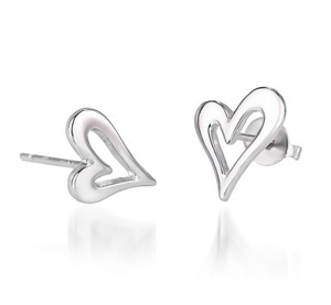 Pendientes de Plata de Ley 925 con Forma de Corazón, Joyería Elegante y Delicada, Regalo para Mujer - Product Image 1