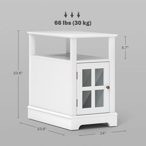 Tavolino Moderno Bianco con Stazione di Ricarica e Porte USB per Soggiorno, Tavolino Stretto con Vano Portaoggetti - Product Image 3