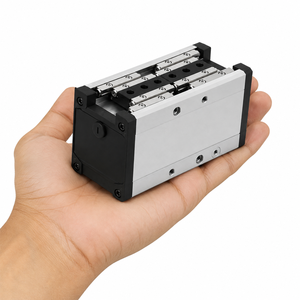 3d Techno Pneumatic <b>Linear</b> Guide Rail Cylinder Aluminum Body Parallel Motion <b>Actuator</b> Industrial Automation 1.1kg - Product Image 3