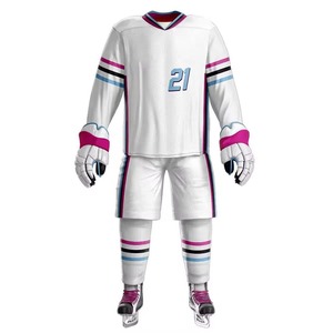 Maillots de hockey sur glace pour hommes 100 % polyester respirant en maille, impression numérique, col en V, fermeture éclair, manches courtes, personnalisables pour équipe - Product Image 5