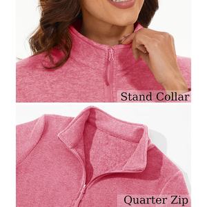 Sudadera corta de gran tamaño con media cremallera personalizada de alta calidad para mujer, Sudadera con capucha de manga larga sólida, estilo informal transpirable a prueba de viento - Product Image 3