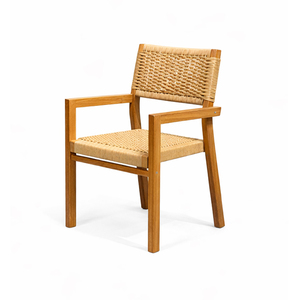 Solid Teak Premium Modern Wholesale Savara Weave Dining Room Furniture Dining Chair Armchair Upholstered Seat <b>Back</b> <b>Cushion</b> - Product Image 2