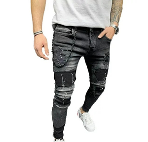 Jean décontracté pour homme, coupe droite, haute qualité, respirant, éco-responsable, en modal/coton, avec détails boutonnés, pour l'hiver et l'automne, directement de l'usine - Product Image 2