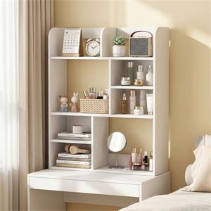 Scaffale Verticale da Scrivania in MDF Robusto 23,5 X 9 X 31,5 Pollici per Libri e Decorazioni con Cassetto e Ripiano Superiore - Product Image 4