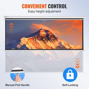 Schermo del proiettore manuale da 100 pollici 16:9 schermo cinematografico portatile 4K 1080 HD retrattile Pull Auto-bloccaggio per Home Office Theater - Product Image 4