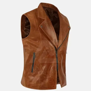 Chaleco de Motocicleta para Hombre, Precio al por Mayor, Cuero Genuino, Fabricante OEM, Equipo de Alta Calidad para Motociclistas - Product Image 2