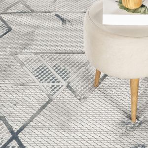 Geometrix GC_DIM1006 Gray <b>Runner</b> <b>Rug</b> 2 Ft. 7 In. X 9 Ft. 10 In. Area <b>Rug</b> - Product Image 3