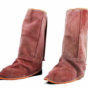 Industrial Safety Work Foot Protection for Sparks Body Workplace Welding Cowhide Split Leather <b>Long</b> Shoes Spats Welder Gaiters - Product Image 3