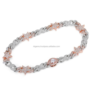 Collar de Cadena de Cuerda Personalizado de Plata de Ley 925 con Baño de Rodio y Diamantes VVS de 20K LG Certificados, un Regalo Moderno para Hombre - Product Image 5