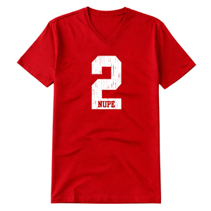 T-shirt col en V Kappa Alpha Psi Number 2 Klub rouge, vêtement de fraternité grecque avec motif audacieux, confort premium et coupe élégante - Product Image 4