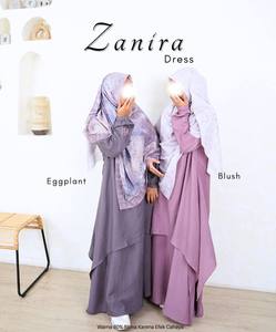 ABAYA SIMPLE Y MODESTA PARA MUJER, DOBLE CAPA, TELA TRANSPIRABLE, DISEÑO FLUIDO, SILUETA EN LÍNEA A, 100% POLIÉSTER - Product Image 1