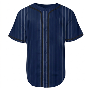 Camiseta de Béisbol Personalizada al por Mayor, Transpirable, de Malla de Poliéster/Algodón, con Botones Bordados, Tallas Grandes - Product Image 5