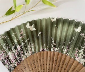 Customizable Handmade Bamboo Folding Fans Personalized Wooden Ribs Wholesale Craft for Events - Product Image 1